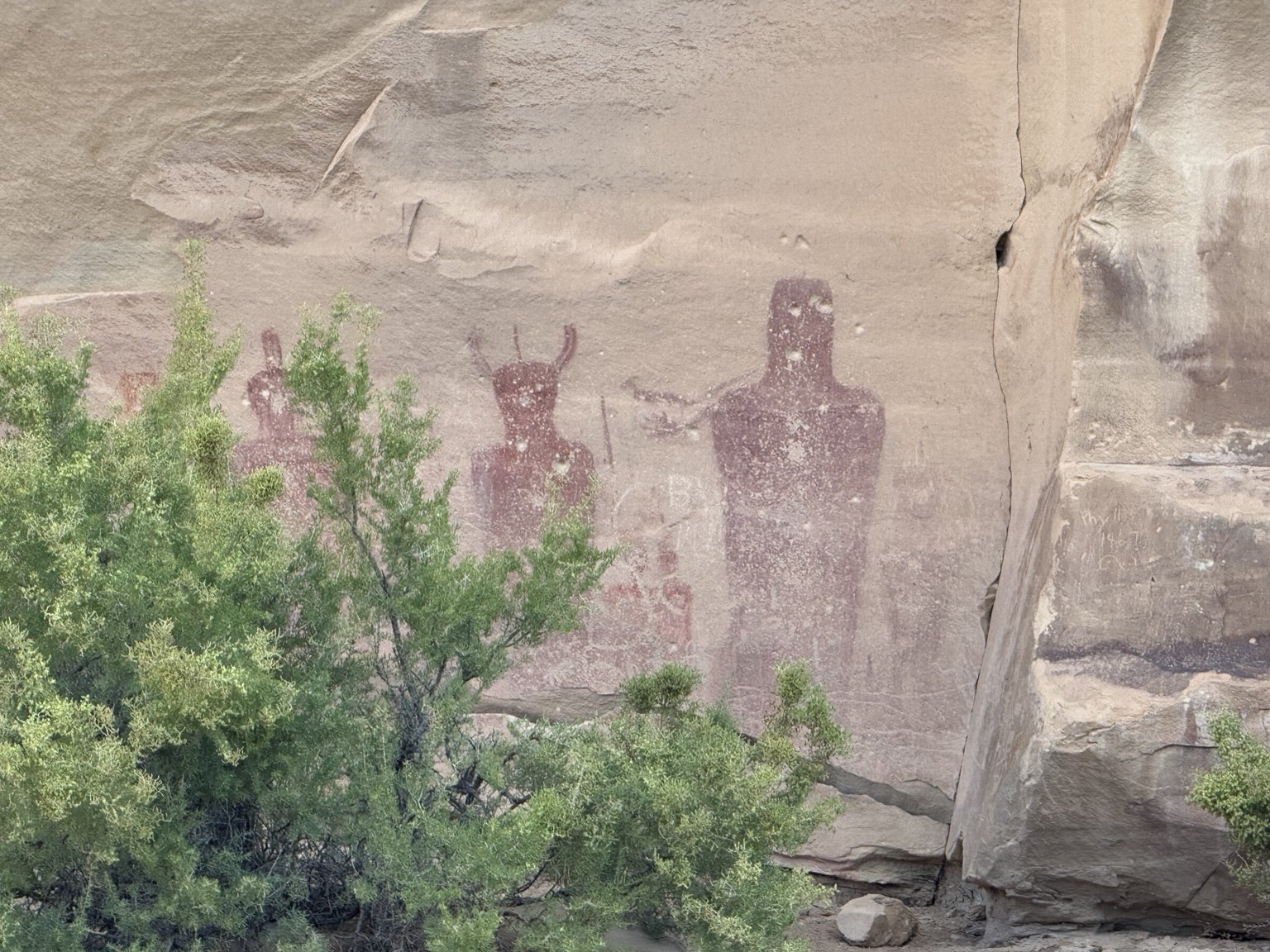 Rock art figures photographed at Sego Canyon, Utah